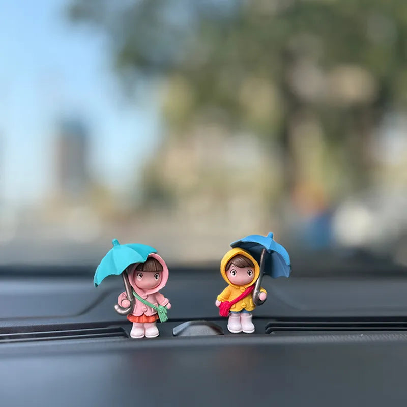 Cute Umbrella Couple Car Interior Decorations