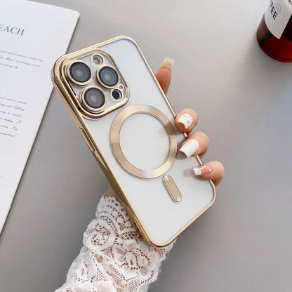 Plating Magnetic Wireless Soft TPU iPhone Cases