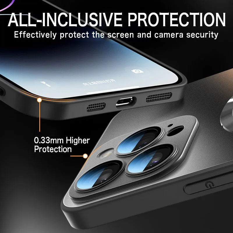 Transparent Magsafe Magnetic Case For iPhones, Wireless Charging Acrylic Shockproof Bumper Cover