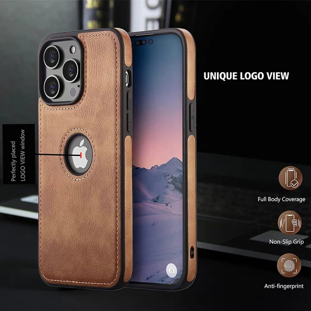 Ultra Thin Leather Phone Case for iPhone - Shockproof