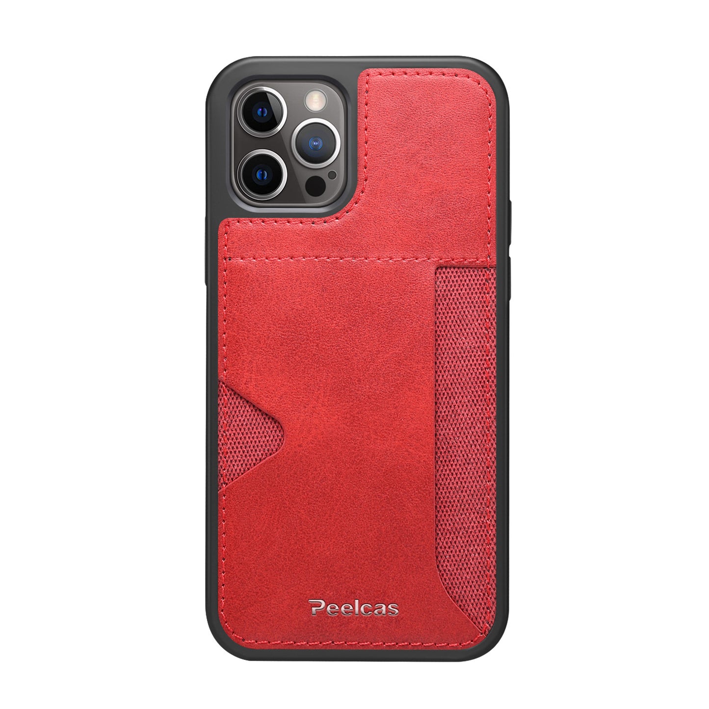 iPhone Business Leather Card Phone Case red