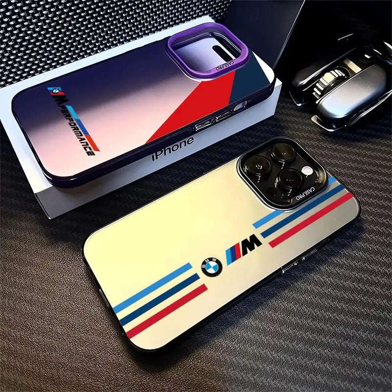 Durable BMW soft silicone case for iPhone 13 Plus with non-slip grip