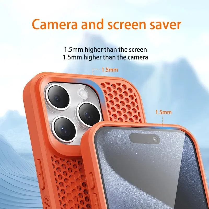 Cooling Magsafe Magnetic Phone Case - Back View with camera view