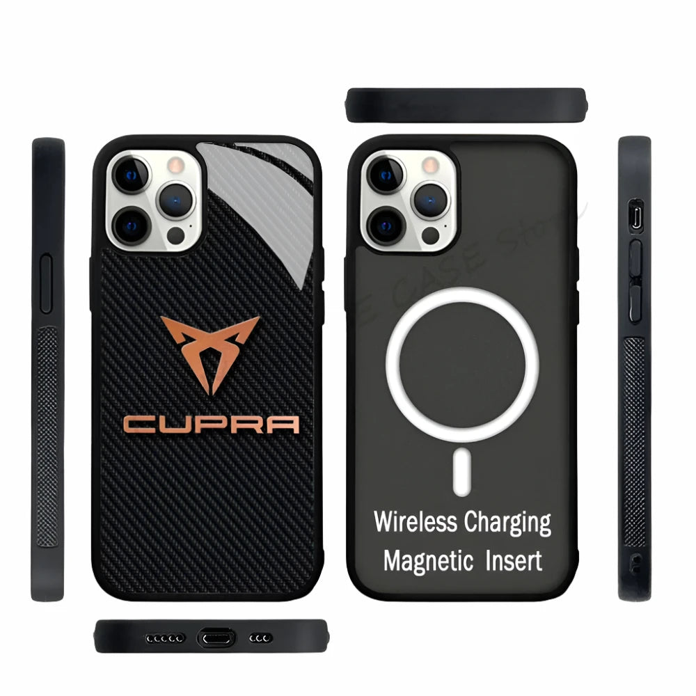 Back view of Cupra Racing Magnetic Phone Case showing reflective mirror film