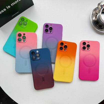 lightweight design of the Gradient Dual-Color Magnetic Liquid Silicone iPhone Case