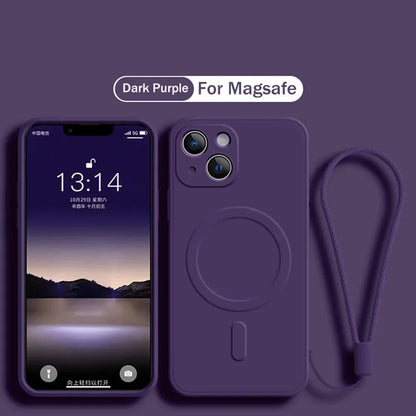 Multiple color options available for Magnetic Liquid Silicone Case, compatible with iPhone 11-15.