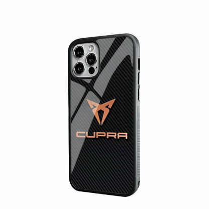 Close-up of Cupra Racing Magnetic Phone Case highlighting anti-scratch protection.