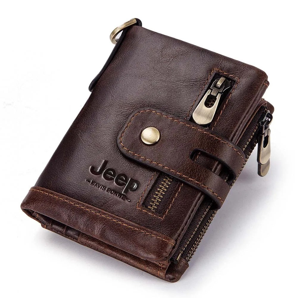 Men's 100% Genuine Leather Wallet: Coin Purse & Card Holder