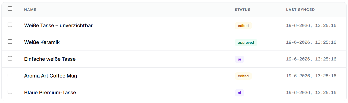 Product status badges